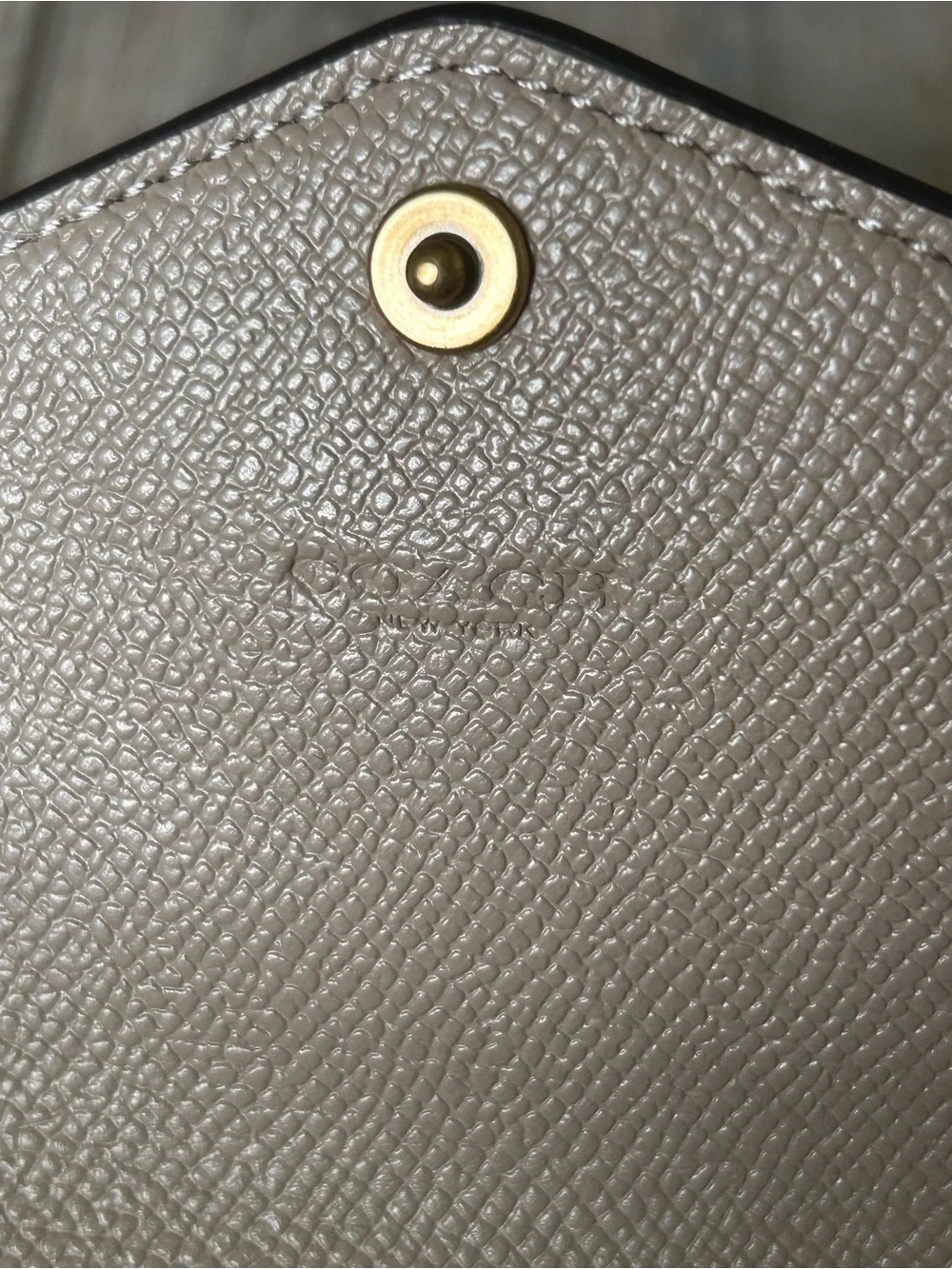 Coach Wyn Soft Wallet in Metallic Gold Crossgrain Leather